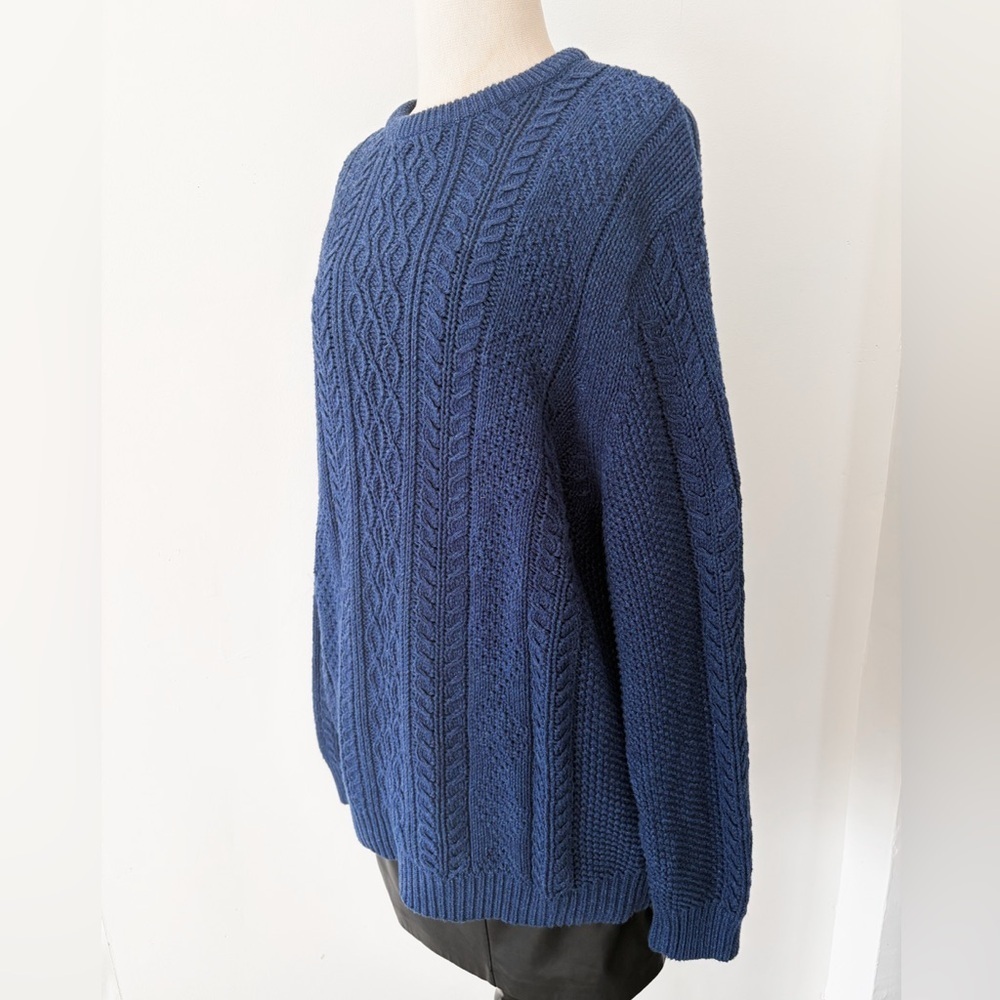 Denver Hayes 100% Cotton Women’s Navy Blue Knit Sweater - Size XL - Crewneck - Picture 10 of 13